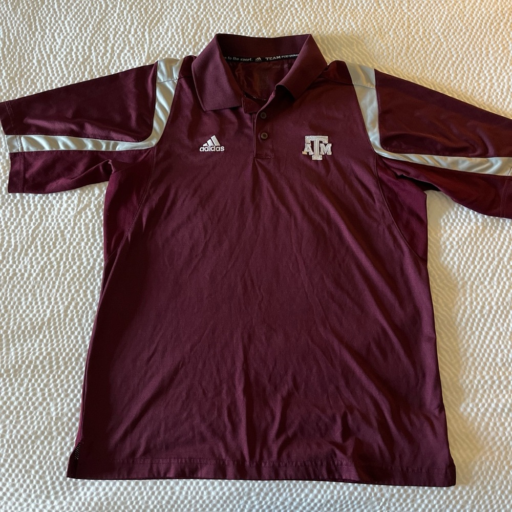 Adidas Team Performance Texas A&M Short Sleeve Polo medium